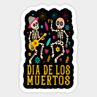 Dia De los Muertos Costume Day of the Dead Skeleton Dancing Sticker